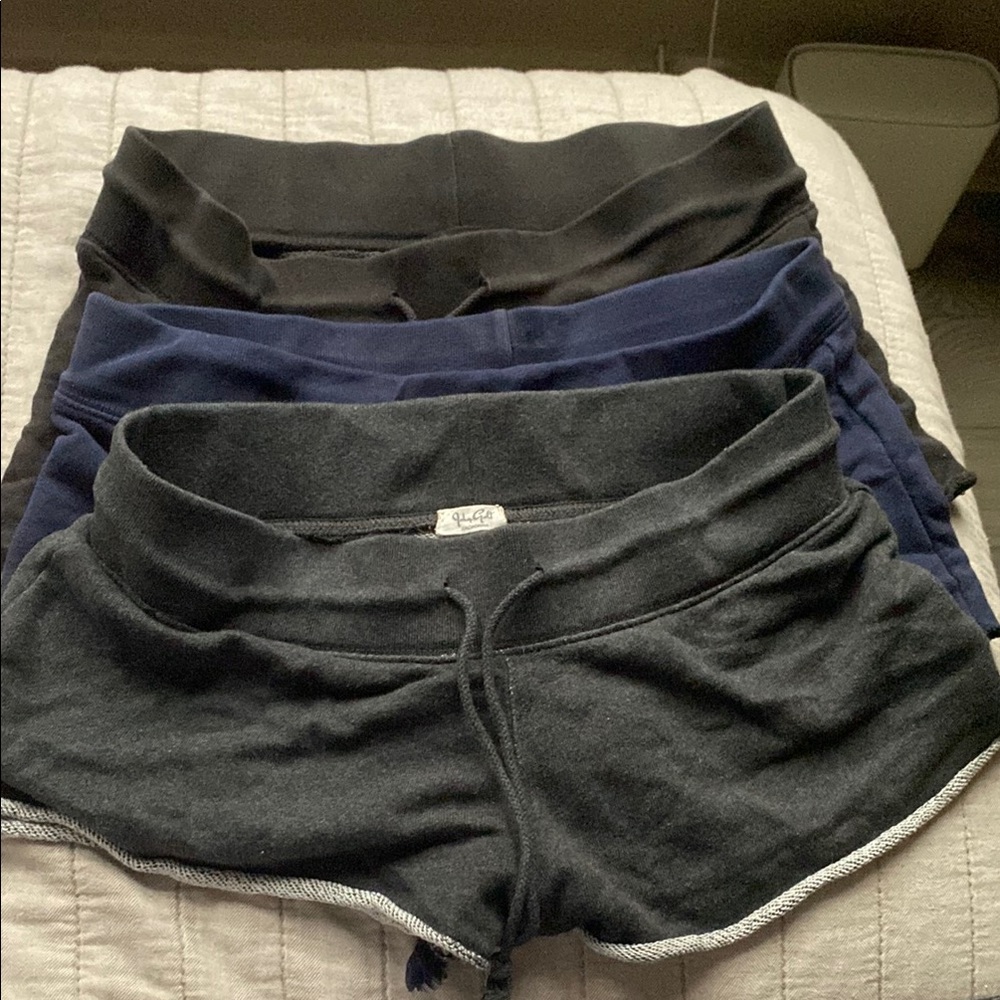 Set of 3-John Galt Cozy Black and Navy Sweat Shorts